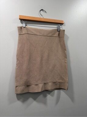 Bcbg bandage Classic Beige Knit Pencil Skirt mini skirt L